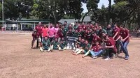 PSS Sleman U-17 menjuarai Piala Soeratin DIY 2017. Namun, mereka belum mendapat piala. (Bola.com/Ronald Seger)
