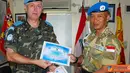 Citizen6, Lebanon: Penghargaan tersebut adalah SEMPU Insignia (penghargaan sebagai International Military Police di Sector East) dan PAZ Insignia (penghargaan perdamaian versi Spanyol) pada, Rabu (11/7). (Pengirim: Badarudin Bakri)