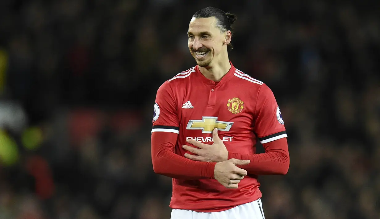 4. Zlatan Ibrahimovic (Striker) - 220.000 poundsterling per pekan. (AFP/Oli Scarff)