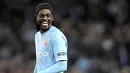 Striker Emmanuel Adebayor membukukan hat-trick untuk membawa Manchester City menang 3-1 atas Lech Poznan pada partai Liga Europa di City of Manchester Stadium, 21 Oktober 2010. AFP PHOTO/ANDREW YATES