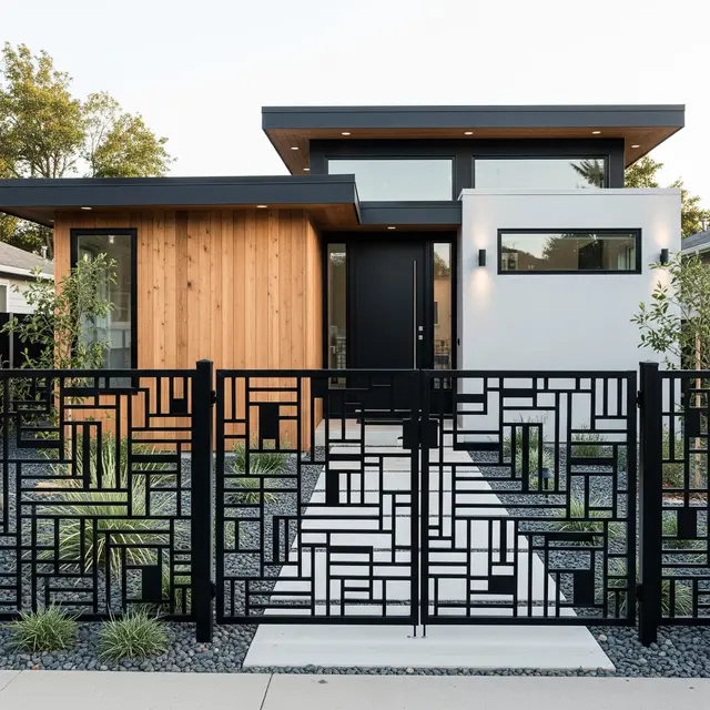 Rumah Kecil Tapi Mewah dengan Pagar Besi Hitam Doff Minimalis (Image by Gemini AI)