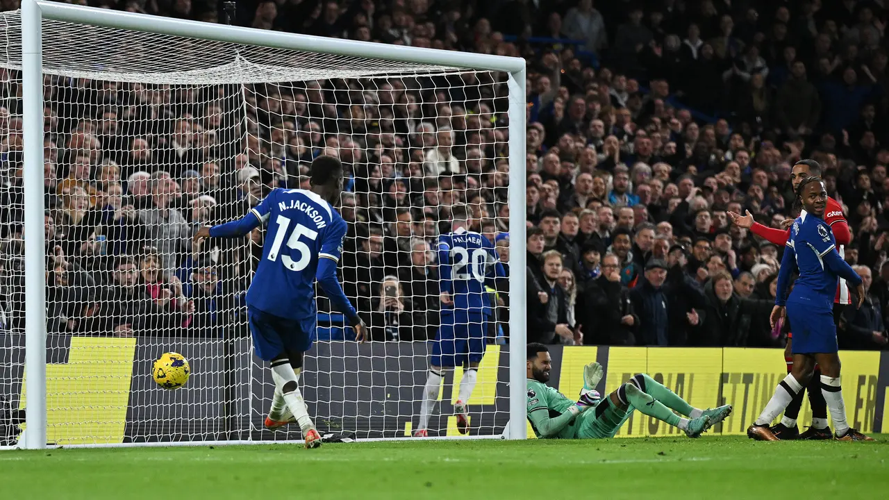 Penyerang Chelsea, Nicolas Jackson, ketika melawan Sheffield United.