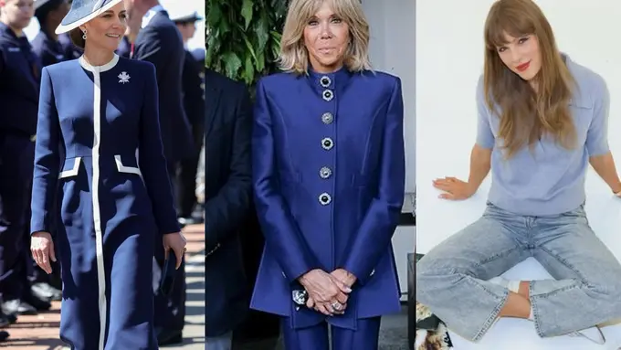 Magisnya Royal Blue yang Jadi Andalan Outfit Para Pesohor Dunia, dari Kate Middleton, Brigitte Macron, dan Taylor Swift