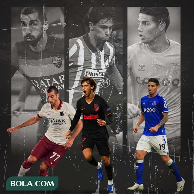 Ilustrasi - Henrikh Mkhitaryan, Joao Felix, James Rodriguez