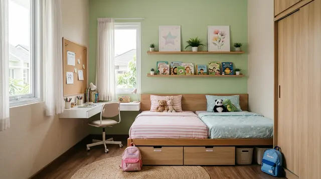 8 Ide Menata Kamar Tidur untuk Dua Anak dengan Satu Ranjang, Nyaman dan Fungsional