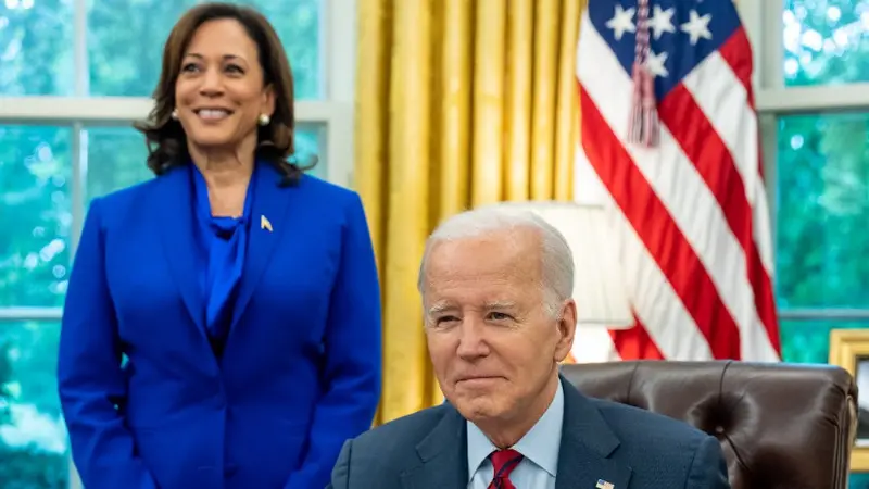 Presiden AS Joe Biden dan Wapres Kamala Harris.