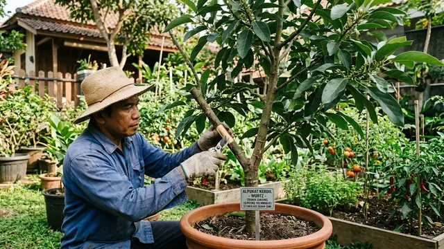 Cara Membuat Pohon Alpukat Kerdil Cepat Berbuah/AI Generated