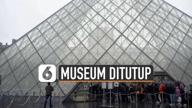 Museum Louvre, salah satu ikon wisata di Paris, Perancis, menutup layanannya untuk sementara.