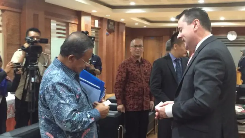 Delegasi S&P dipimpin oleh Director Sovereign & International Public Finance Ratings Kyran Curry bertandang ke kantor Kemenko Bidang Perekonomian.