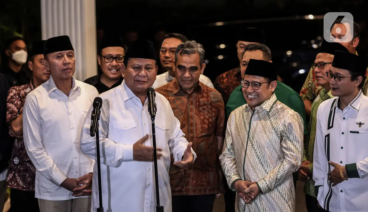 Prabowo dan Cak Imin bertemu di Kertanegara sekitar pukul 16.55 WIB.  (Liputan6.com/Johan Tallo)