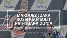 Video kemenangan Marc Marquez pada GP Aragon membuat kans Valentino Rossi Rebut Gelar Juara Dunia MotoGP Kian Sulit.