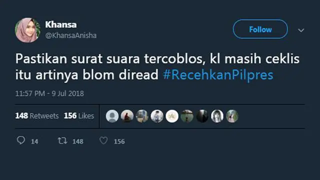 Bikin Ngakak Sekaligus Baper, Ini 7 Twit Nyeleneh Pilpres 2018