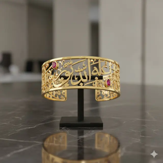 Model Gelang Emas Motif Arabic Hollow Ringan