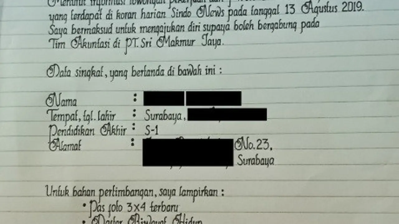 lamaran kerja viral