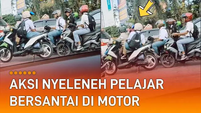 Terekam oleh penumpang mobil, seorang pelajar lakukan aksi nyeleneh.