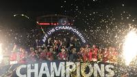 Perayaan gelar juara Piala AFF u-16 2018 yang didapat Timnas U-16 Indonesia. (Twitter/ASEAN Football)