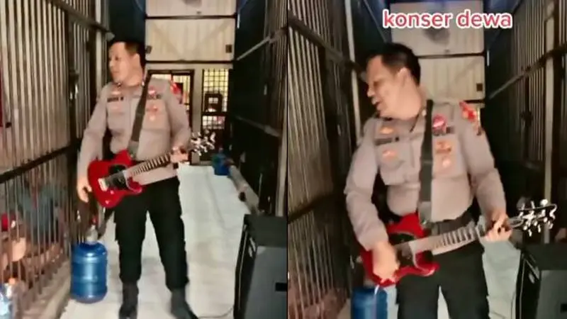 Rayakan Idul Fitri di Balik Jeruji Besi, Polisi Ini Konser Lagu Dewa Hibur Para Tahanan