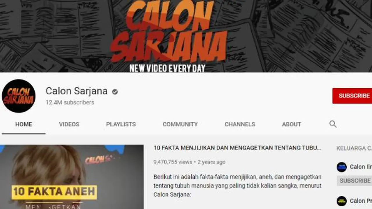 Akun YouTube Calon Sarjana