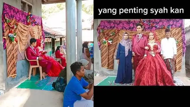 Viral Resepsi Pernikahan Sederha, Gelar di Teras Sambil Lesehan