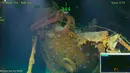 Reruntuhan bangkai kapal induk Amerika Serikat (AS), USS Juneau, dari era Perang Dunia II di dekat perairan Kepulauan Solomon, 19 Maret 2018. Kapal yang membawa lebih dari 600 orang itu tenggelam, setelah tertembak dua buah torpedo. (Paul G. Allen via AP)