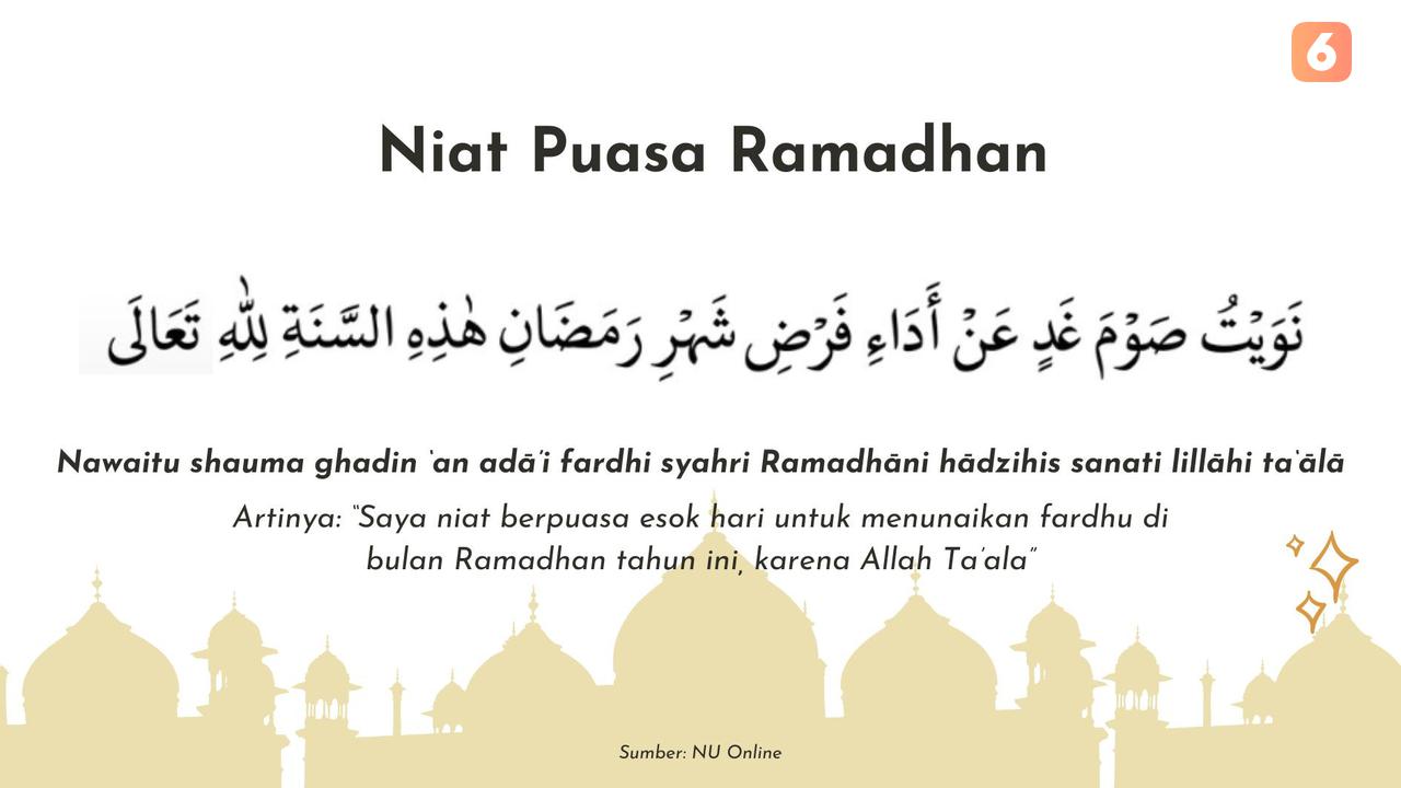 Lafal Niat Puasa Ramadhan