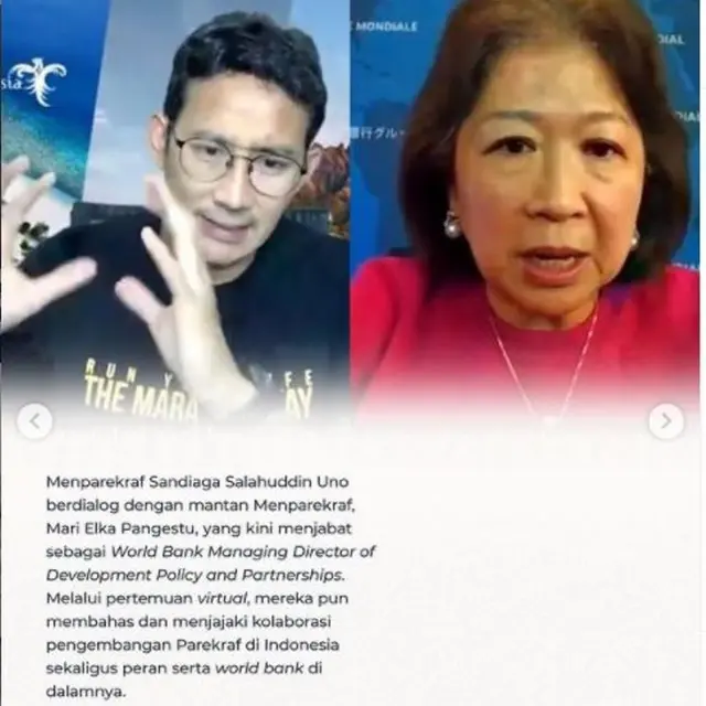 Dialog dengan Mantan Menparekraf Mari Pangestu, Sandiaga Uno Ungkap Kolaborasi demi Bangkikan Pariwisata
