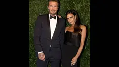 David dan Victoria Beckham saat menghadiri pesta penghargaan Evening Standard di London, Minggu (30/11/2014). (AFP PHOTO/Justin Tallis)