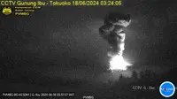Gunung Ibu kembali mengalami erupsi pada Selasa dini hari (18/6/2024), pukul 03.21 WIT. (Liputan6.com/ Dok PVMBG)