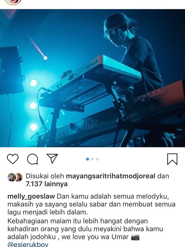 Unggahan Melly Goeslaw. (Foto: Dok. Instagram @melly_goeslaw)