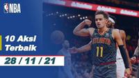 Berita video 10 aksi terbaik NBA 28 November 2021, Salah satunya ada slam dunk keren dari Obadiah Toppin