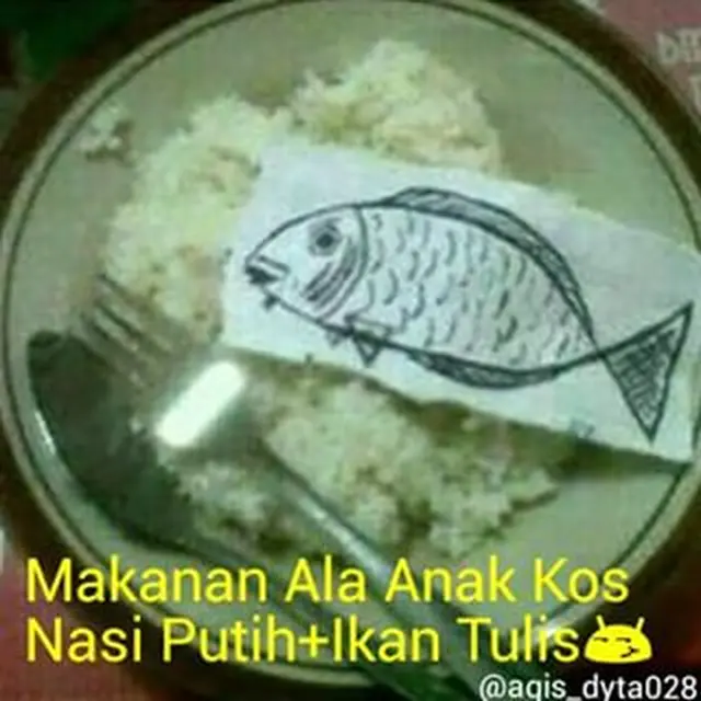 6 Imajinasi Makan Ikan di Tanggal Tua Ini Miris, Lauk dari Tulisan Kertas