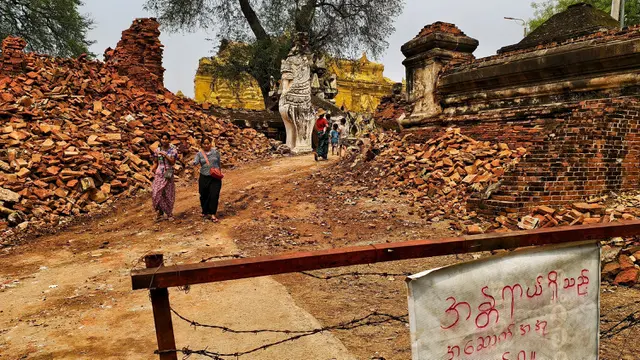 Gempa Myanmar, Pagoda Buddha di Inn Wa Nyaris Rata dengan Tanah