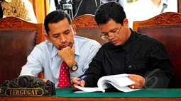 Tim kuasa hukum KPK saat menghadiri sidang praperadilan yang diajukan mantan Dirjen Pajak Hadi Poernomo dengan agenda pembacaan kesimpulan, di Pengadilan Negeri Jakarta Selatan, Senin (25/5/2015). (Liputan6.com/Yoppy Renato)