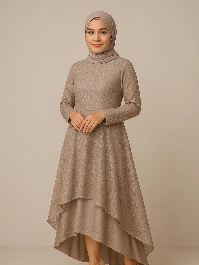 Model Gamis Brokat Modern Biar Tampil Anggun Saat Kondangan (Foto: ChatGPT)