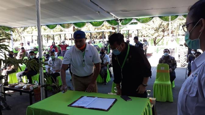 Menteri Pertanian Syahrul Yasin Limpo melakukan kunjungan kerja ke di NTT, Jumat (29/05/2020). (Dok Kementan)