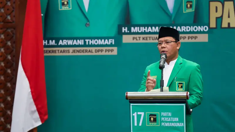 Pelaksana Tugas (Plt) Ketua Umum Partai Persatuan Pembangunan (PPP) Muhamad Mardiono saat berbicara di Rapat Pimpinan Wilayah (Rapimwil) PPP Provinsi Aceh, di Hotel Hermes, Kota Banda Aceh. (Istimewa)