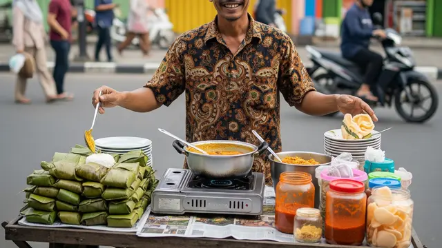 Ilustrasi Jualan Nasi.