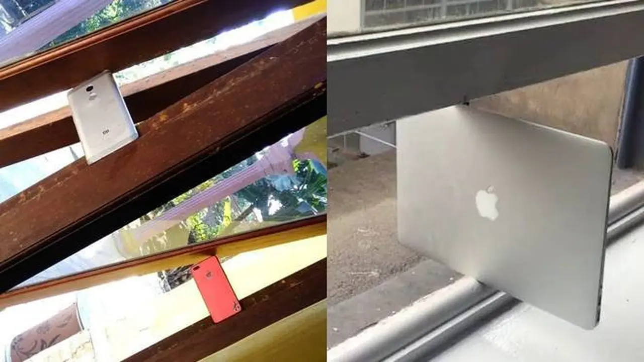 7 Potret Nyeleneh Ganjal Jendela, Ada yang Pakai Laptop Mahal