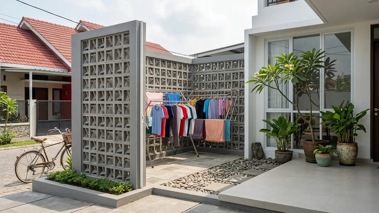 Jemuran Depan Rumah dengan Roster Gemini AI