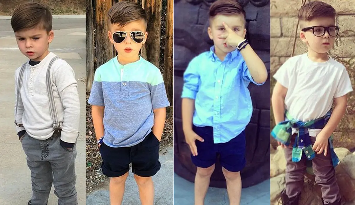 Ryker Wixom, bocah tampan asal Los Angeles ini doyan 'menjiplak' gaya artis dan model. (instagram.com/ministylehacker)