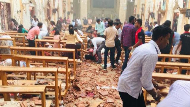 Gereja rusak parah pasca ledakan bom di Sri Lanka (Sumber: Twitter.com/Geeta_Mohan)