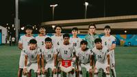 Starting XI Timnas Indonesia U-17 saat menghadapi Qatar dalam laga kedua Grup B Piala Asia U-17 2026 di Lapangan A Komplek King Abdullah Sport City Stadium, Jeddah, Arab Saudi pada Sabtu (9/5/2026). (Dok. PSSI)