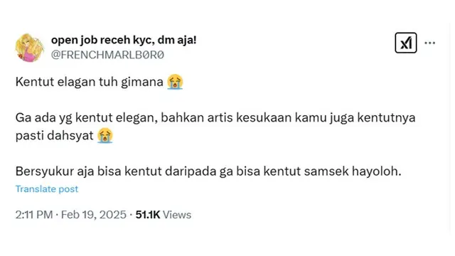 6 Cuitan Kocak Netizen Soal Tips Kentut Elegan Ini Sukses Bikin Ngakak