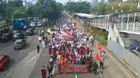 Massa FPI di jalan Sudirman (Muslim AR/Liputan6.com)