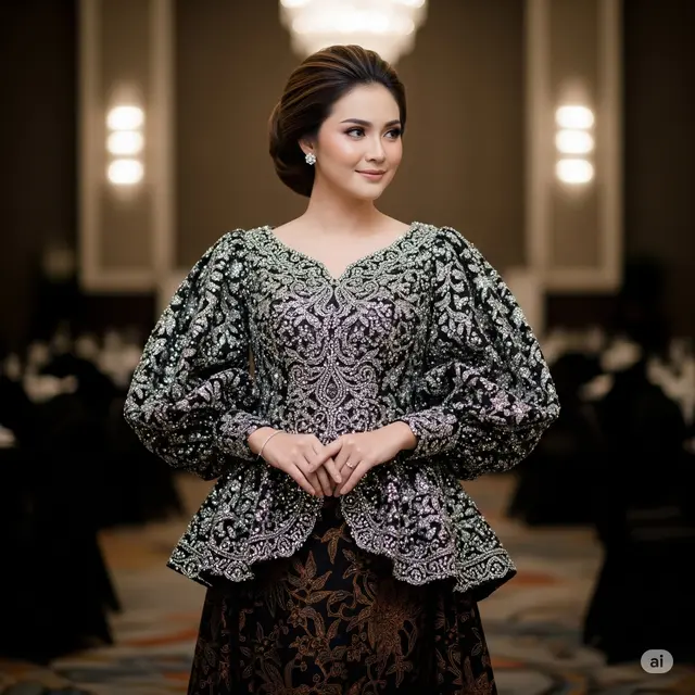 Kilau Pesta: Payet Mewah dan Batik Kawung