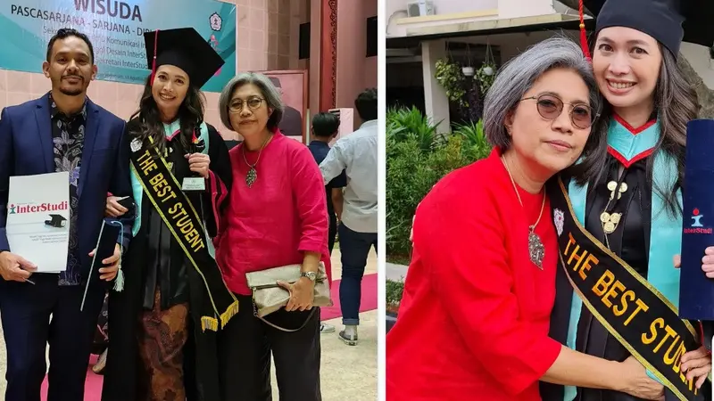 Verlita Evelyn ikuti wisuda S-2 di kampusnya (Foto: Instagram @ivan_saba)