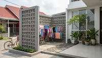 Ide Jemuran Depan Rumah dengan Roster agar Tidak Terlihat Tetangga, Tetap Rapi dan Estetik