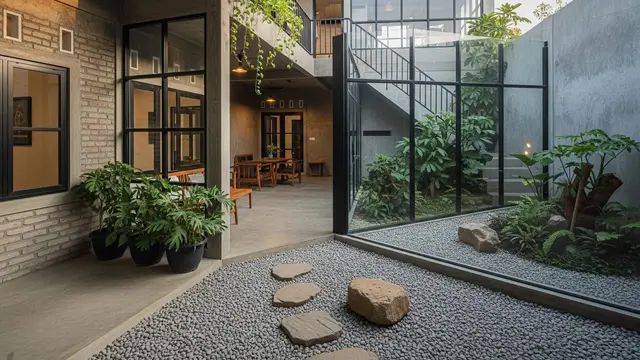 desain rumah desa dengan sentuhan industrial sederhana