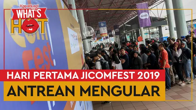 Antusiasme pengunjung pada perhelatan Jakarta International Comedy Festival atau JICOMFEST 2019 hari pertama. Festival komedi terbesar di Asia Tenggara ini digelar di JIExpo Kemayoran, Jakarta