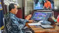 Menteri Perhubungan Budi Karya Sumadi dalam dialog publik secara virtual dengan tema Pelabuhan Patimban dan Geliat Ekonomi Nasional pada Jumat (20/11).